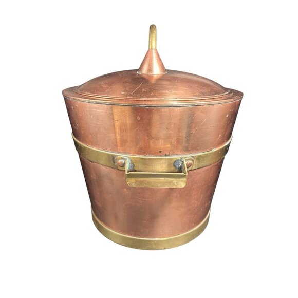 Copper Brass & Stainless Steel Ice Bucket James Casey Hand Made Arts & Crafts - Picture 2 of 16